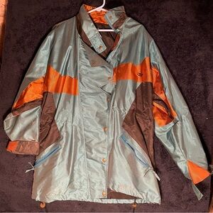 Stylish Women's Jacket in Teal and Orange